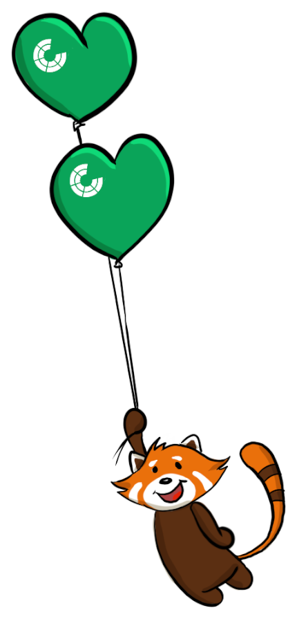 Der STUPAnda mit zwei Ballons